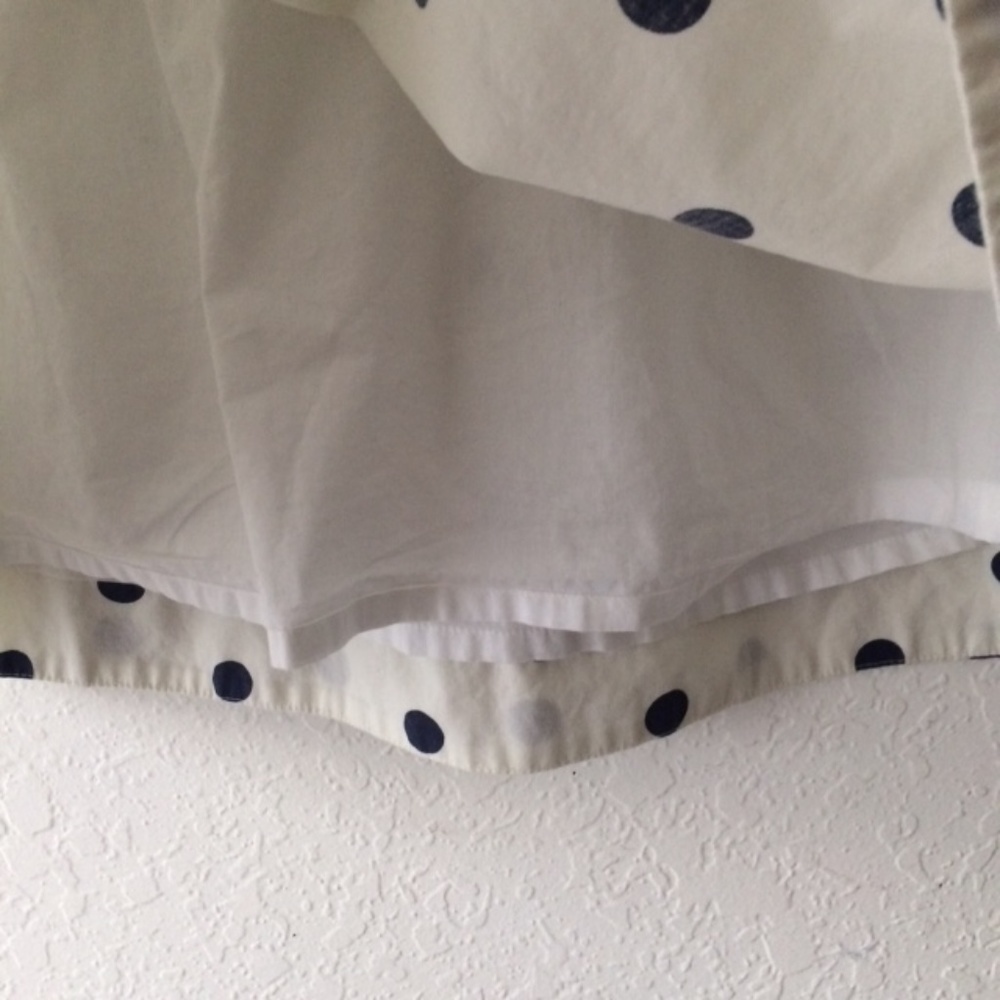 J. Crew White and Navy Blue Polka Dot Skirt J1274 - Picture 4 of 6